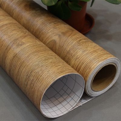 60cm*10m Ahşap Teksturlu Yenilenmiş Mobilyalar İçin İnce Kendiliğinden Yapıştırıcı Plastik Film